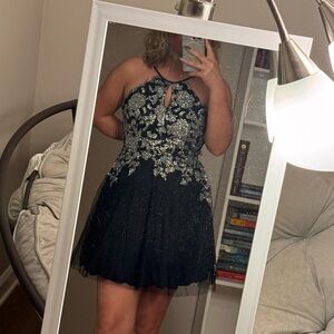 Teeze Me Black Dress with Silver Accents